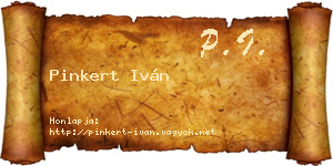 Pinkert Iván névjegykártya